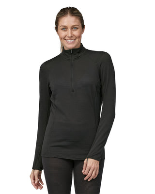 2026 2025 Patagonia W Capilene Thermal Weight Zip Neck Black Front