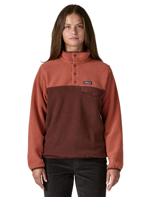 2026 2025 Patagonia W Lightweight Synchilla Snap T Pullover Dark Ruby Front