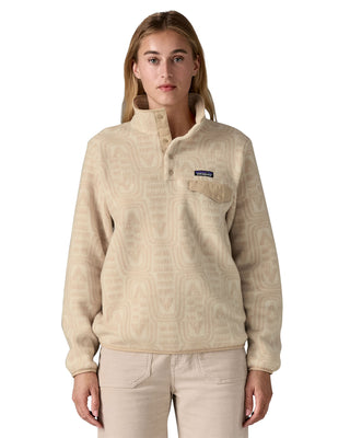 2026 2025 Patagonia W Lightweight Synchilla Snap T Pullover Flow Dyno White Front
